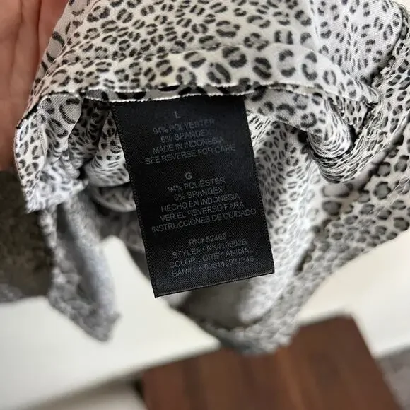 Norma Kamali Leopard Print Sexy Ruched Tank Mini Dress L Grey Animal Print Y2K - Picture 7 of 7